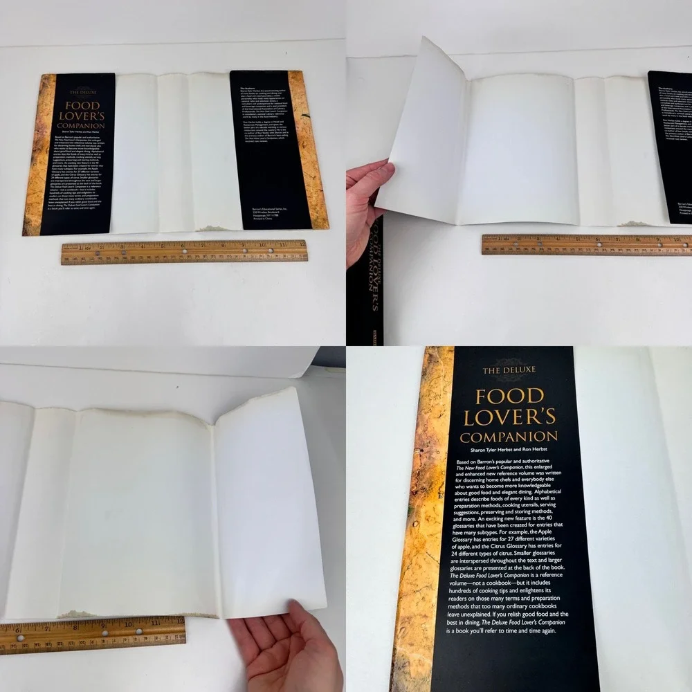 2009 Hardcover The Deluxe Food Lover's Companion‎ Technique Cooking Gold Accents